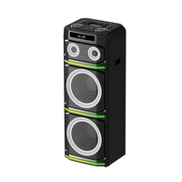 Haut-parleur de fête sans fil Bluetooth en bois Diamond Dual 12'' Woofer TWS 300W avec radio FM et machine de karaoké avec microphone