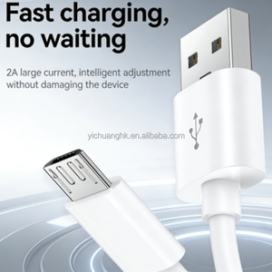 Cable de Carga Rápida 3A Micro USB a Conector Trapezoidal, Cable de Datos para iPhone de PVC Inalámbrico de Una Sola Punta, Conductor de Cobre Puro, Blanco - Product Image 4