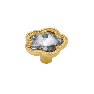 Small <b>Single</b>-Hole Zinc Alloy Drawer Pull Knob with Diamond Crystal Handle for <b>Wardrobe</b> Cabinets & Dressers in Bedroom Use - Product Image 1