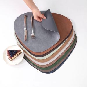 Set de table en cuir double face à motif vachette, ovale, isolant thermique, pour la maison/le <span class=keywords><strong>restaurant</strong></span>, personnalisable - Product Image 4