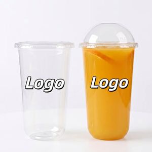 Vaso de Plástico en Forma de U, Reciclable, de PP, con Logotipo Personalizado, 90 mm, para Bebidas Calientes, Té con Leche, Café, Jugos, con Tapa, para Tiendas de Postres - Product Image 1