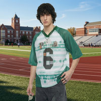 T-shirt de football à manches courtes imprimé numériquement, col en V, avec empiècements de couleurs contrastées, nouvelle collection été 2026, style urbain tendance