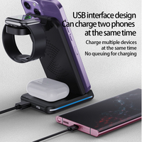 Chargeur sans fil USB pliable 5 en 1 15W pour iPhone 15 14 13 Pro Max 15W Station d'accueil à chargement rapide