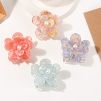 Pince à cheveux requin en PVC faite à la main avec perles et fleurs pour femme, idéale pour l'automne et l'hiver, pour queue de cheval ou chignon – Vente en gros