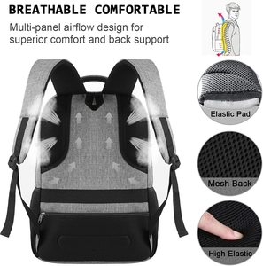 Zaino per Laptop Antifurto con Porta USB Personalizzata in RPET, Vendita Diretta dalla Fabbrica - Product Image 5