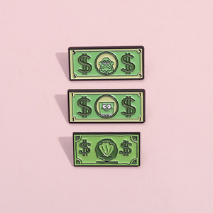 Broches en émail personnalisées en forme de coquillages marins et de billets de banque en dollars américains, badges de revers, bijoux amusants, cadeau pour enfants et amis - Product Image 3