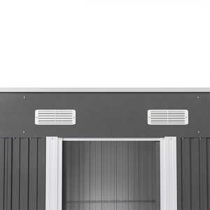 AJUNION Abri de jardin de 4x6 pieds Abri à double <span class=keywords><strong>porte</strong></span> coulissante Abri de rangement en métal Abri de jardin pour outils et vélo - Product Image 2