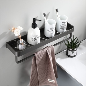 Gun Gray Space Zinc Alloy <b>Corner</b> Bathroom Rack <b>Standing</b> Toilet Toilet Towel bar Storage Rack Mirror Front Rack Modern Hotel - Product Image 3