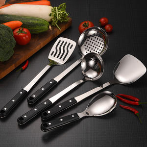 Set di utensili da cucina mestolo zuppa Ustensiles De Cuisine En Inox in acciaio Inox utensili da cucina Set con manico in plastica - Product Image 1