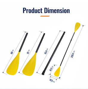 Pala de <span class=keywords><strong>SUP</strong></span> de Aluminio Ajustable de 3 Secciones y Doble Hoja de Alta Calidad, 226.5 cm de Longitud, Duradera para <span class=keywords><strong>SUP</strong></span> Inflable y Uso Unisex - Product Image 2