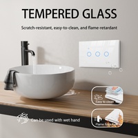 Interrupteur mural intelligent haut de gamme à 3 boutons avec écran tactile, compatible avec les applications Tuya Smart Life, contrôle à distance