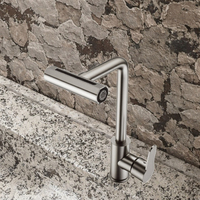 Robinet de salle de bain à trou unique, montage sur pont, laiton classique, eau chaude et froide, filtre à eau trois voies avec finition chromée