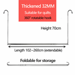Single Indoor Modern Foldable Telescopic Stainless Steel Hook Detachable <strong>Drying</strong> <strong>Rack</strong> For Pants Towels Wardrobe Balcony Use No - Product Image 1