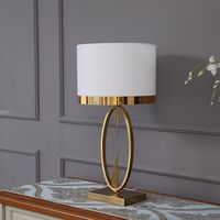 Lampe de table en fer de luxe avec abat-jour en tissu, sans fil, simple, moderne, décorative, E26, flexible, éclairage de salon AC
