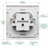 Bouton de sonnette européen Kolani, norme européenne, blanc brillant, 16AX 250V, bouton de sonnette de porte en PC ignifuge