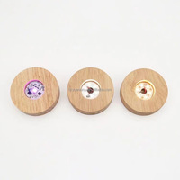 Piédestal en bois naturel pour veilleuses DIY Base circulaire 3D pour petites bouteilles de vin LED Boîte à parfum décorative pour la maison