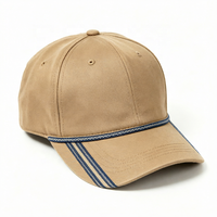Gorra de Béisbol Clásica Color Caqui, Estilo Deportivo, con Detalle de Cinta, Visera a Rayas, Ajustable, Estilo Casual y de Negocios, para Uso Diario, Trabajo al Aire Libre, Golf