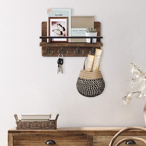 Organizzatore <span class=keywords><strong>da</strong></span> <span class=keywords><strong>Parete</strong></span> Moderno <span class=keywords><strong>in</strong></span> <span class=keywords><strong>Legno</strong></span> per Cucina con Mensola e Portachiavi - Product Image 5