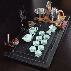 Kung fu tee-set, teekanne, tasse, gaiwan, stein tee tablett, zubehör, teegeschirr - Product Image 4