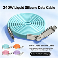 Câble de données USB Type C en silicone liquide à charge rapide 240W haute vitesse pour téléphone portable et tablette