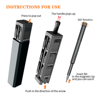 Glede 46-en-1 Kit d'outils de réparation magnétique Tournevis rechargeable pour iPhone Montre Caméra Personnalisable OEM Prix d'usine pour le bricolage