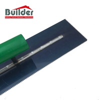 Truelle de construction en acier au carbone à manche en bois avec truelle pointue à conception crantée carrée
