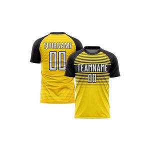 Camiseta de Fútbol a Rayas Amarillas y Negras, Manga Corta, Transpirable, de Secado Rápido, Uniforme Deportivo Ligero para Entrenamiento y Partido - Product Image 4