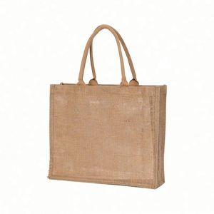 Custom Printed Eco-Friendly Recyclable Reusable <b>Foldable</b> Jute Tote <b>Bags</b> Non Woven Shoulder Handle Customized Color Logo - Product Image 1