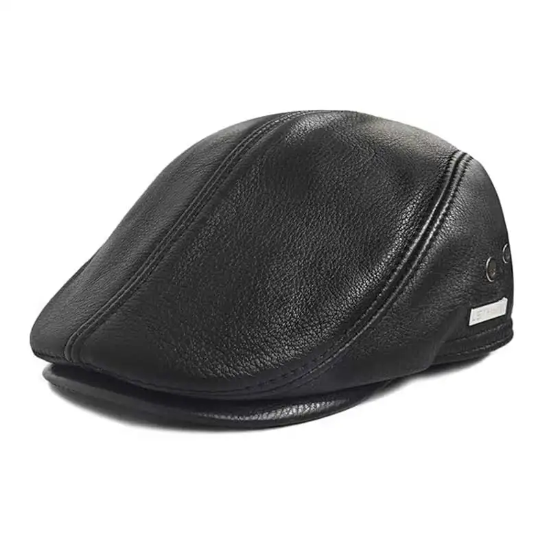 Chapeau en cuir de golf personnalisé béret vintage en cuir PU pour hommes et femmes chapeau plat britannique Gatsby gavroche conduite chapeau Lvy