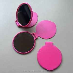 Mini Compact Personalized Bronze Finish Foldable Pocket Makeup Mirror with Custom Logo