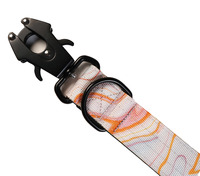 Laisse courte pour chien en polyester couleur unie durable de 1 pouce et 1,5 pouce, équipée d'une boucle grenouille en aluminium à dégagement rapide et d'une doublure douce