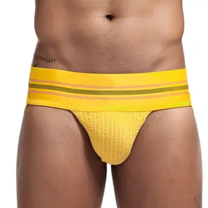 OEM ใหม่7เซนติเมตรกว้างเข็มขัดถักผ้าฝ้ายสีทึบที่กำหนดเองผู้ชายเกย์ชุดชั้นในเซ็กซี่ Jockstrap