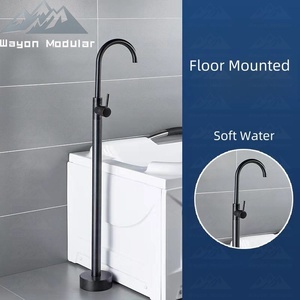 Robinet de baignoire autoportant Wayon noir mat, mitigeur à poignée unique pour hôtel de luxe et <span class=keywords><strong>spa</strong></span> - Product Image 4