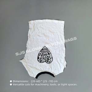 Trapos de Algodón Blancos Impresos al por Mayor, Trapos Absorbentes de Aceite para Limpieza de Maquinaria Industrial - Product Image 3