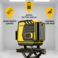 Niveau laser vert puissant 650 nm pour extérieur, qualité industrielle, 12/16 lignes, portée 30 m, auto-nivelant électronique, pour usage DIY, batterie au lithium