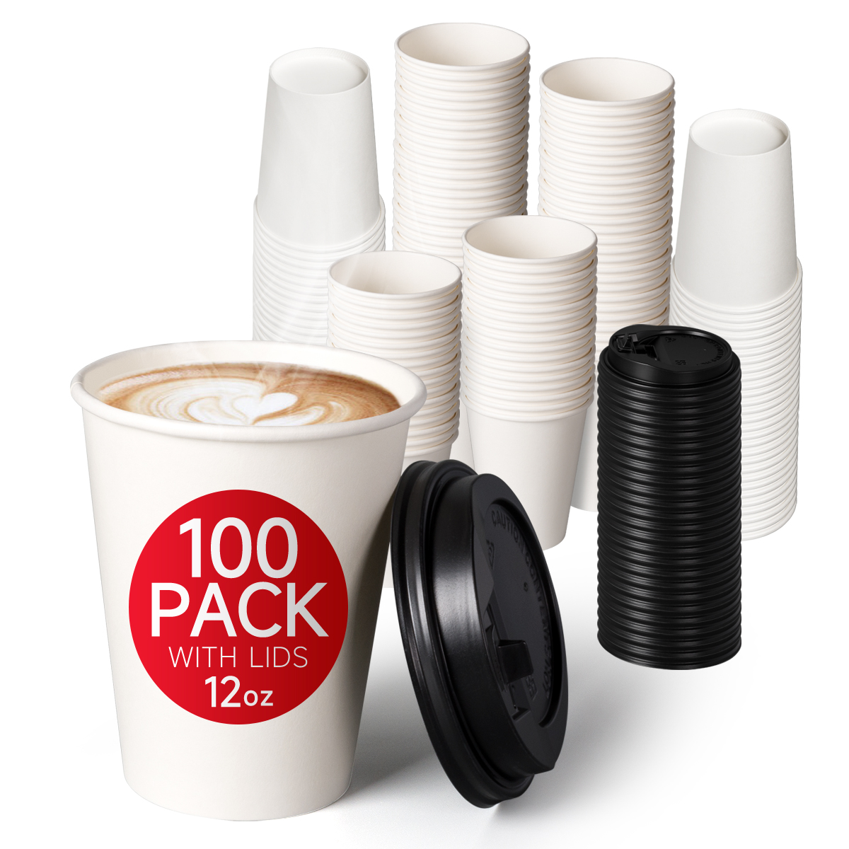 900sets/ctn 12oz Biodegradable Coffee Paper Cups with Lid