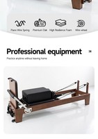 Machine de Pilates Reformer en noyer pour studio commercial, avec ressort à fil de piano et appui-tête réglable