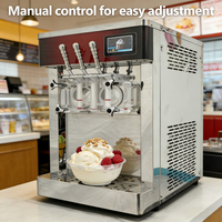 Machine à glace molle et desserts polyvalente pour usage commercial, avec porte transparente pour une visibilité optimale, idéale pour les coupes d'açaï