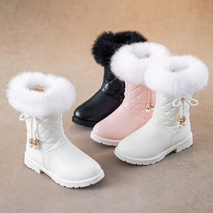 Scarpe per Bambini, Stivali Invernali in Peluche, Caldi Stivali da Neve per Bambini, Antiscivolo, Impermeabili, in Pelle PU, Chaussures Pour Enfants - Product Image 3