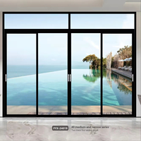 Porte coulissante panoramique en verre de style minimaliste pour cuisine/salon/balcon.