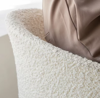 Tabouret de maquillage moderne blanc doux et rond, pouf de coiffeuse pour chambre, hôtel, appartement et villa