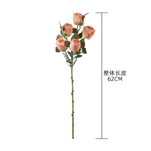 ดอกกุหลาบประดิษฐ์ CallaFloral สีเหลืองพีช ก้านเดี่ยว สำหรับตกแต่งงานแต่งงาน ผ้าทอ Pan Weaving รุ่น YC1017 - Product Image 4