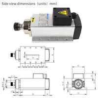 2.2kw 220V 380V 18000rpm Moteur de broche électrique refroidi par air pour fraiseuse de forage de routeur CNC