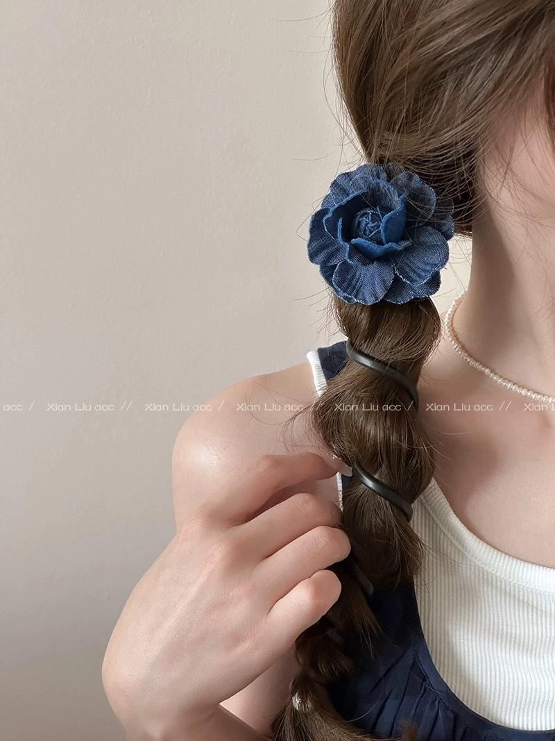 แหวนโทรศัพท์สีน้ำเงินเดนิมสีเข้ม2อัน