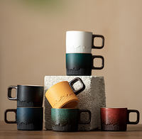Mug à café personnalisé gravé avec une poignée carrée en bois pour les amateurs de café et de thé