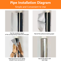 Tube en mousse NBR écologique Funas, protection extrême contre les intempéries (-50°C à 105°C), résistant au feu, insonorisant, avec feuille d'argent