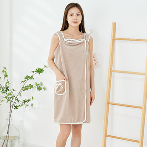 Peignoir de bain en microfibre personnalisé avec logo, sexy, pour femmes, SPA, douche, robe de bain, enveloppant, serviette de bain pour femmes élégantes - Product Image 5