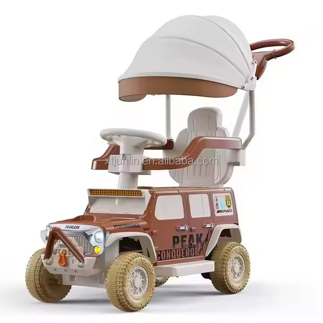 3 in 1 Sliding Car Baby 4-wheel Baby Stroller with Music Kid Swing Balance Car Electric Baby Stroller