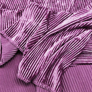 ชุดเดรสผ้ากำมะหยี่อัดพลีทสีเขียวสำหรับผู้หญิงชุดเดรสผ้ากำมะหยี่ลายทางหรูหราสีเขียวแบบเฉพาะกลุ่ม - Product Image 6