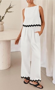 Vêtements pour femmes printemps-été, ensemble décontracté 2 pièces, débardeur sans manches, haut court - Product Image 6